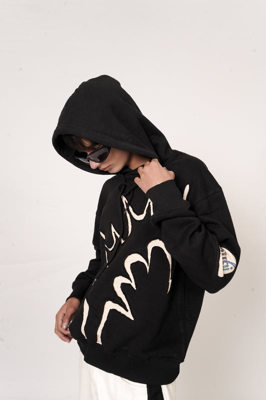 BURNOUT BLACK HOODIE